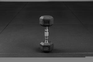 USED - The Essentials - Black Rubber Hex Dumbbell - 5 Kg.