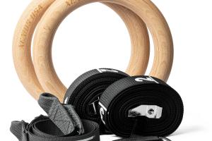 Gym Ring Training Kit - Black (Long Straps)