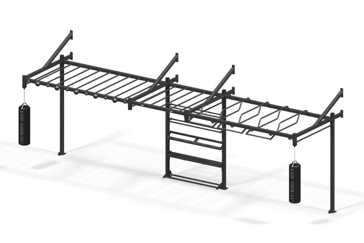 MAGNUM+ SERIES XRIG™ - Wall Mounted Bridge Storage Workout Station-Functional Team with Ladder + Diagonal Beam