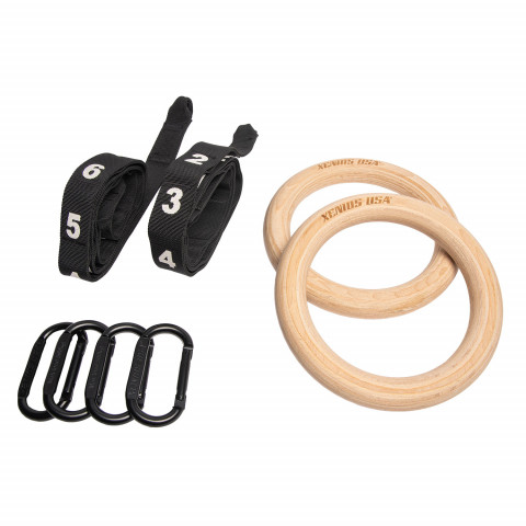 Gym Ring Training Kit - Black (Short Straps)