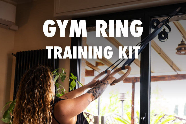 Gym Ring Training Kit - Black (Long Straps)