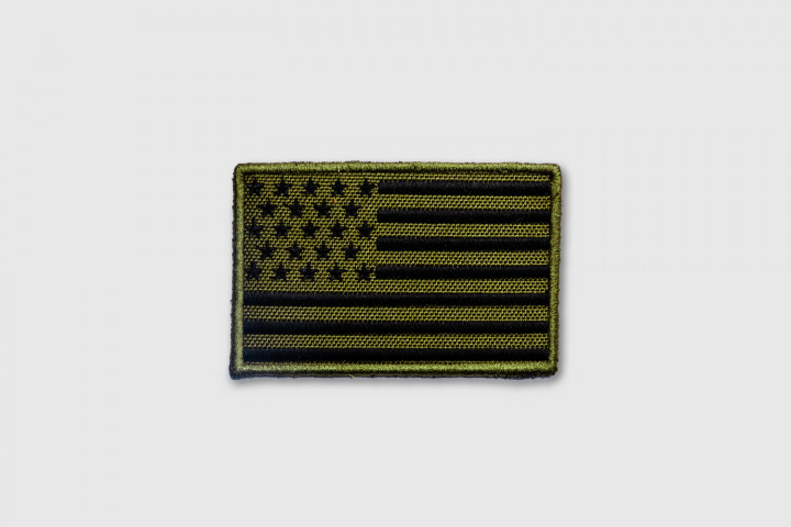 Patch - US Flag Embroidered Green