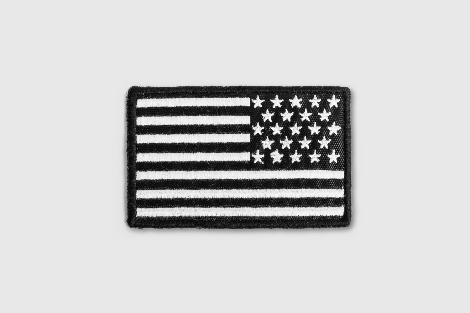 Reverse American Flag Patch Black and White