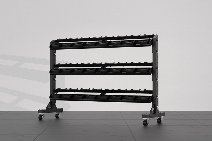Massive Storage Rack - Multistorage Unit for X-Grips Dumbbells w/wheels (12 pairs)