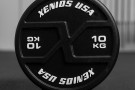 USED - Black PU X-GRIPS Round Fixed Barbell w/straight Shaft - 10 Kg.