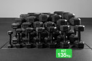 KIT 2 - Black Full Rubber Hex. Dumbbells - Heavy Weight