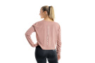 Woman Crop Long Sleeve - Xenios Usa - Trademark Extended - Pink/White
