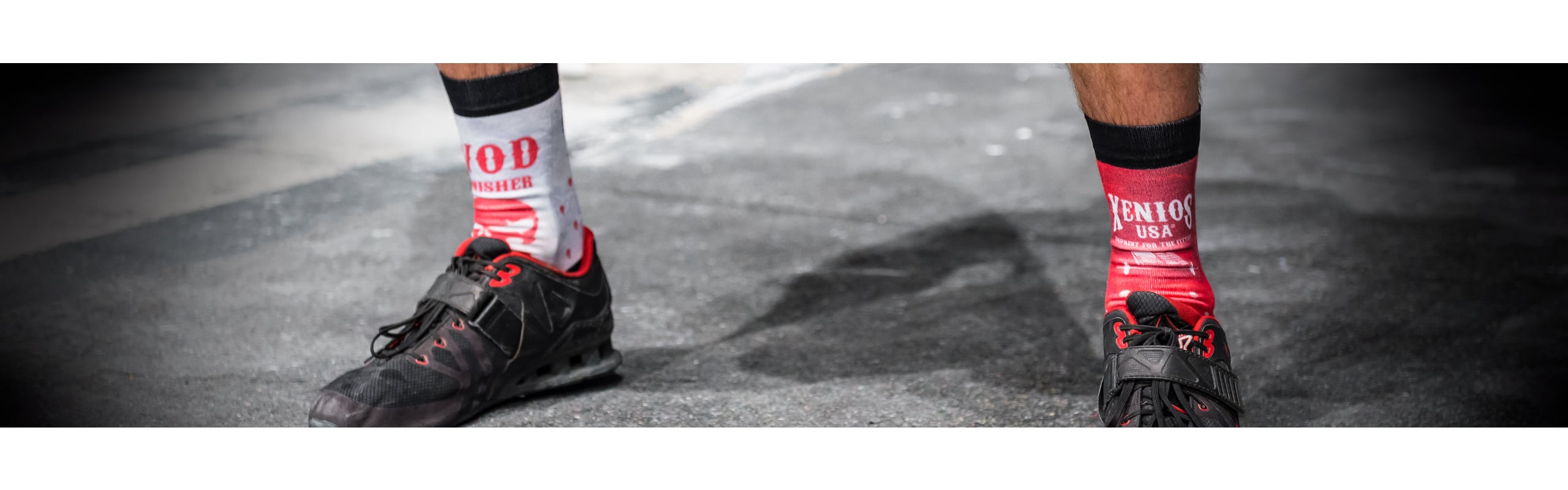 Workout Socken Wod Punisher - Rot-Weiss - Xenios USA